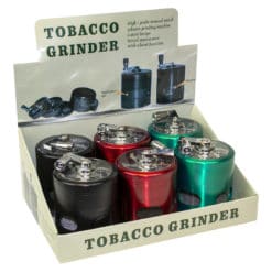 Assorted Hand Crank & Tray 4-Part 2.5" Tobacco Grinder - Image 1