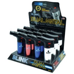 Blink 4" Dual Metal Butane Gas Torch Lighters