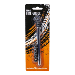 Tire Gauge & 5 Replacement Valve Caps - Image 1