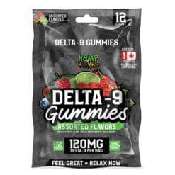 Hemp Bombs 120mg Assorted Flavors Delta 9 Gummies 12ct