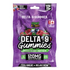 Hemp Bombs 120mg Mixed Berry Mayhem Delta 9 Gummies 12ct