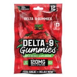 Hemp Bombs 120mg Goji Berry Explosion Delta 9 Gummies 12ct