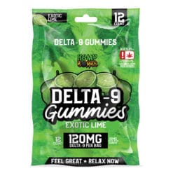 Hemp Bombs 120mg Exotic Lime Delta 9 Gummies 12ct