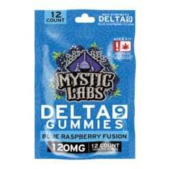 Mystic Labs 120mg Delta-9 Blue Raspberry Gummies 12-pack