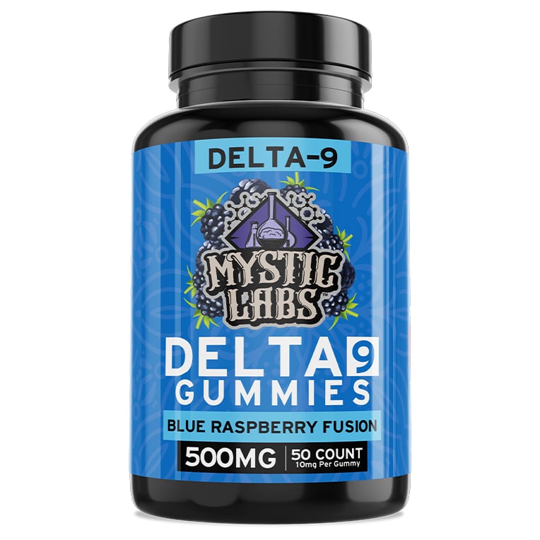 Mystic Labs 500mg Delta9 Blue Raspberry Gummies 50ct Wholesale