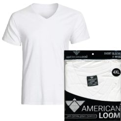 White 4XL Short Sleeve V-Neck T-Shirts $2.20/Each - Image 1
