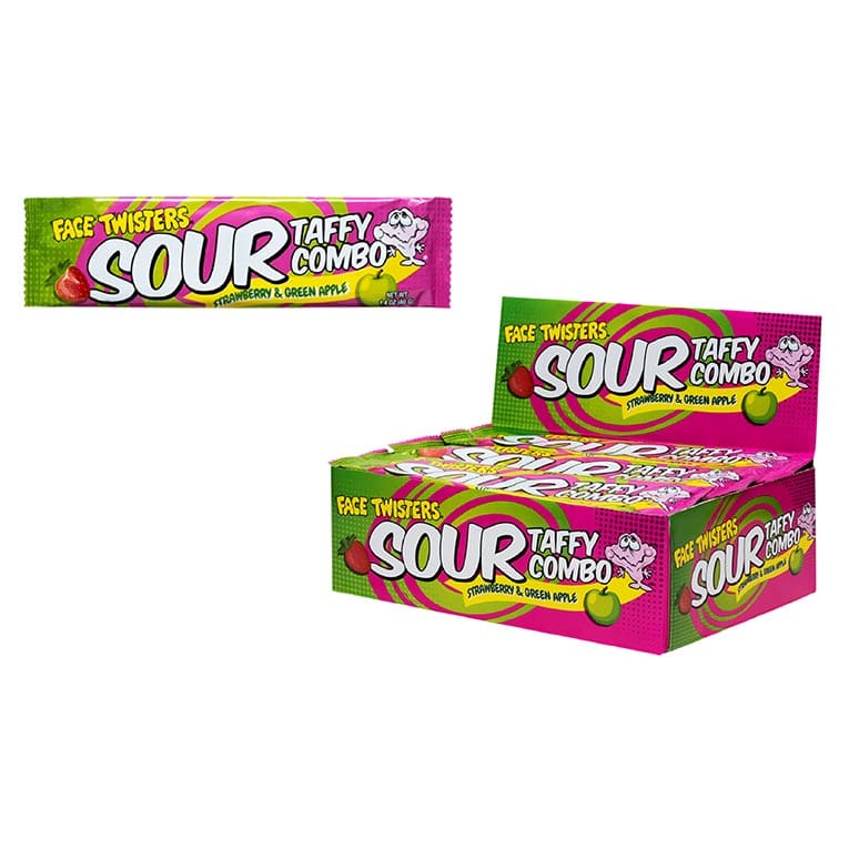 Face Twister Sour Taffy Strawberry & Green Apple CB Distributors