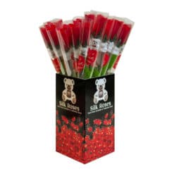 Silk Red Roses with Bears $0.20/Each