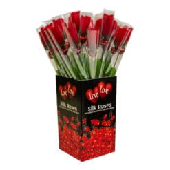 Silk Red Roses with Hearts $0.20/Each - Image 1