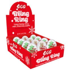 BLING RING RED CHRISTMAS FLASHING CANDY RING 12/DSP 2/CS