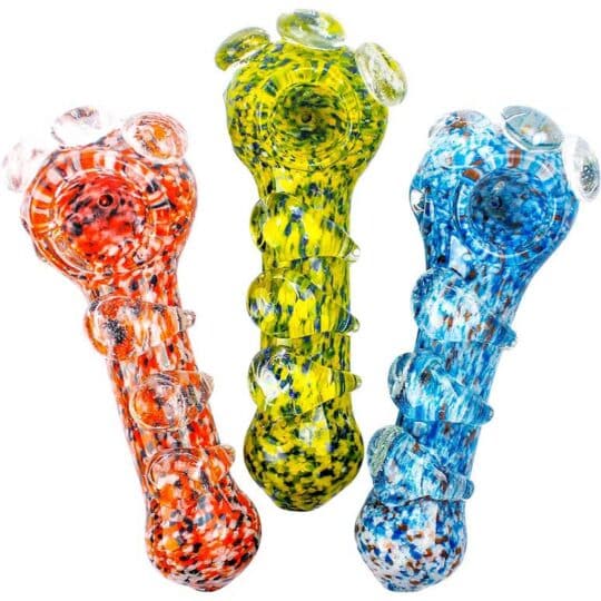 GLASS PIPES 4" HEAVY DOTS STYLE 1 1/DSP 1/CS