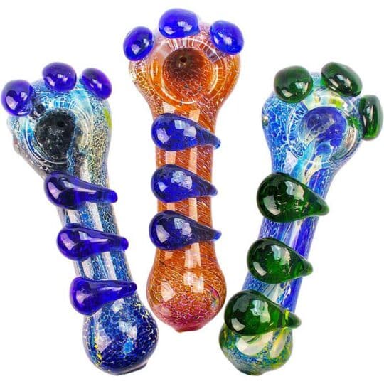 GLASS PIPES 4" HEAVY DOTS STYLE 2 1/DSP 1/CS
