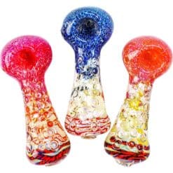 Glass Pipes 3 Fuming Lines with Dots- Wholesale - CB Distributors