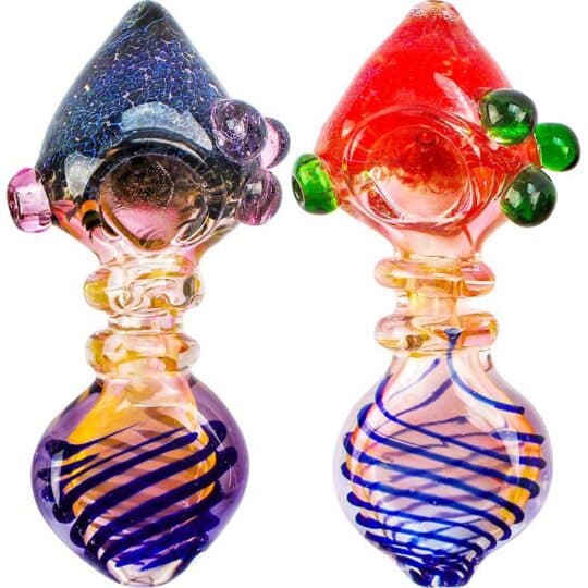 GLASS PIPES 4" HEAVY TRIANGLE DOT 1/DSP 1/CS