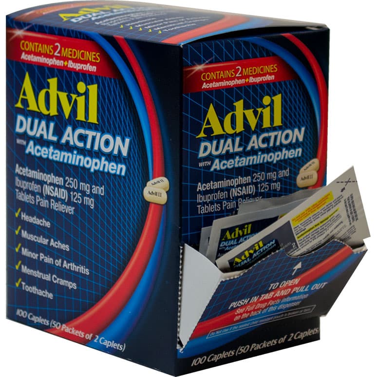20-050AD–ADVIL DUAL ACTION 2CT DISPENSER BOX 50/DSP 24/CS