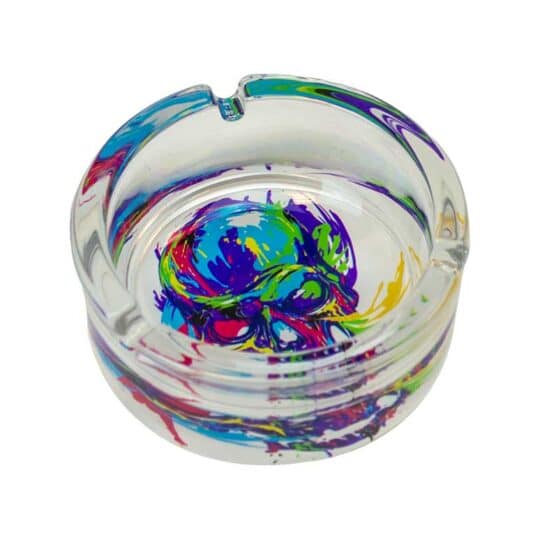 CANDY SKULL GLASS ASHTRAY 6/DSP 12/CS