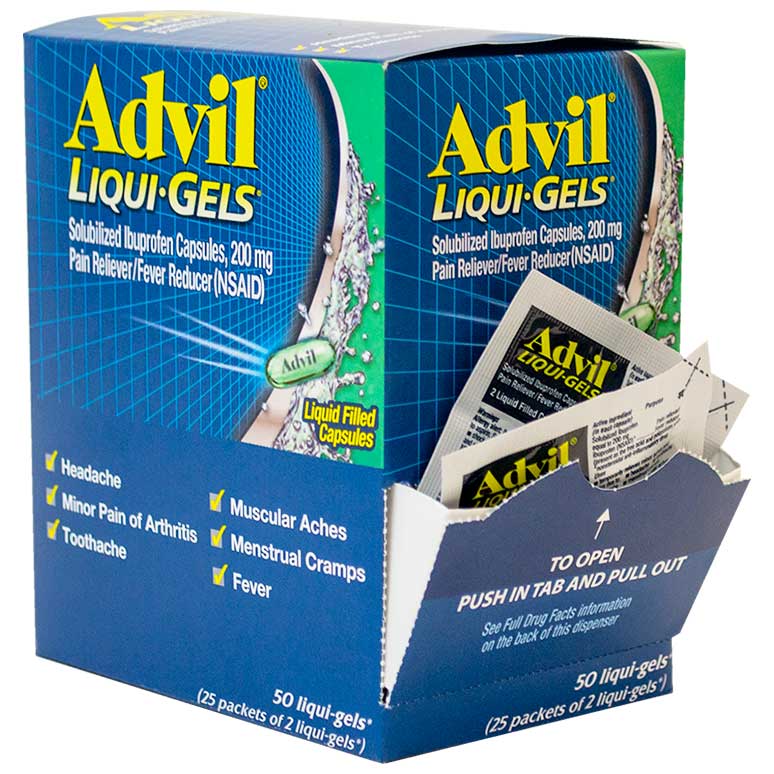 Advil Liquid Gels 2-pack 25ct Dispenser Box