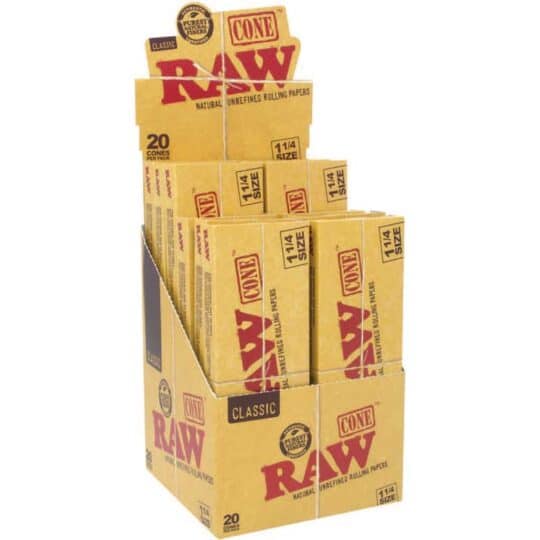 RAW CLASSIC 1.25 PRE-ROLL CONES 20PK 12/DSP 8/CS