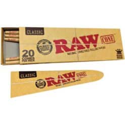 RAW CLASSIC KING PRE-ROLL CONES 20PK 12/DSP 8/CS