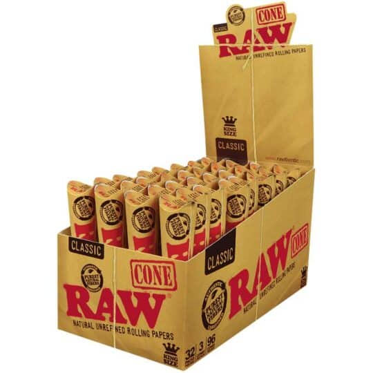 RAW CLASSIC KING PRE-ROLL CONES 3PK 32/DSP 32/CS