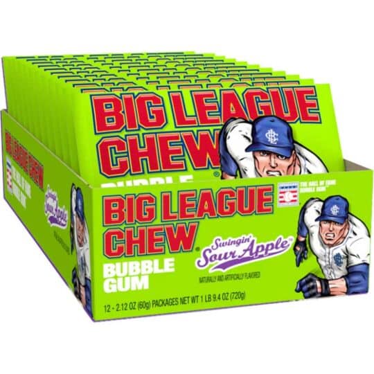 BIG LEAGUE CHEW SOUR APPLE 2.12OZ POUCH 12/DSP 9/CS