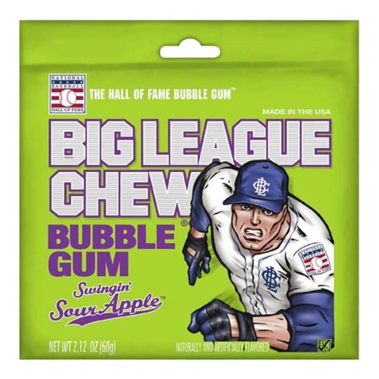 BIG LEAGUE CHEW SOUR APPLE 2.12OZ POUCH 12/DSP 9/CS