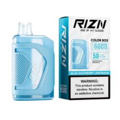 COLOR BOX BLUE RASP LEMONADE VAPING DEVICE one box with vape standing upright