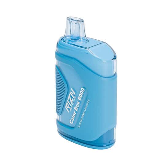 COLOR BOX BLUE RASP LEMONADE VAPING DEVICE one vape standing upright