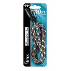 CBTEK IPHONE MFI 10FT CAMO NYLON $14.99 CABLES 5/DSP 20/CS