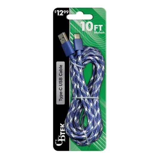 CBTEK TYPE-C 10FT CAMO NYLON $12.99 CABLES 5/DSP 20/CS