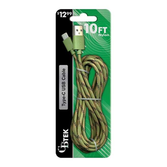 CBTEK TYPE-C 10FT CAMO NYLON $12.99 CABLES 5/DSP 20/CS