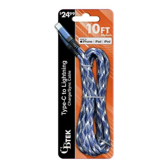 CBTEK IPHONE TYPE-C CAMO NYLON $24.99 CABLES 5/DSP 20/CS