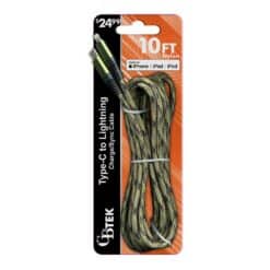 CBTEK IPHONE TYPE-C CAMO NYLON $24.99 CABLES 5/DSP 20/CS