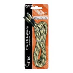 CBTEK IPHONE TYPE-C CAMO NYLON $24.99 CABLES 5/DSP 20/CS