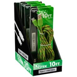 CBTEK TYPE-C 10FT CAMO NYLON $12.99 CABLES 5/DSP 20/CS