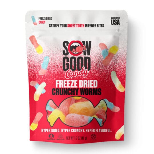 CRUNCHY WORMS FREEZE DRIED 1.7OZ BAGS 24/DSP 1/CS