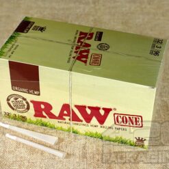 RAW ORGANIC HEMP KING PRE-ROLL CONES 3PK display sideview