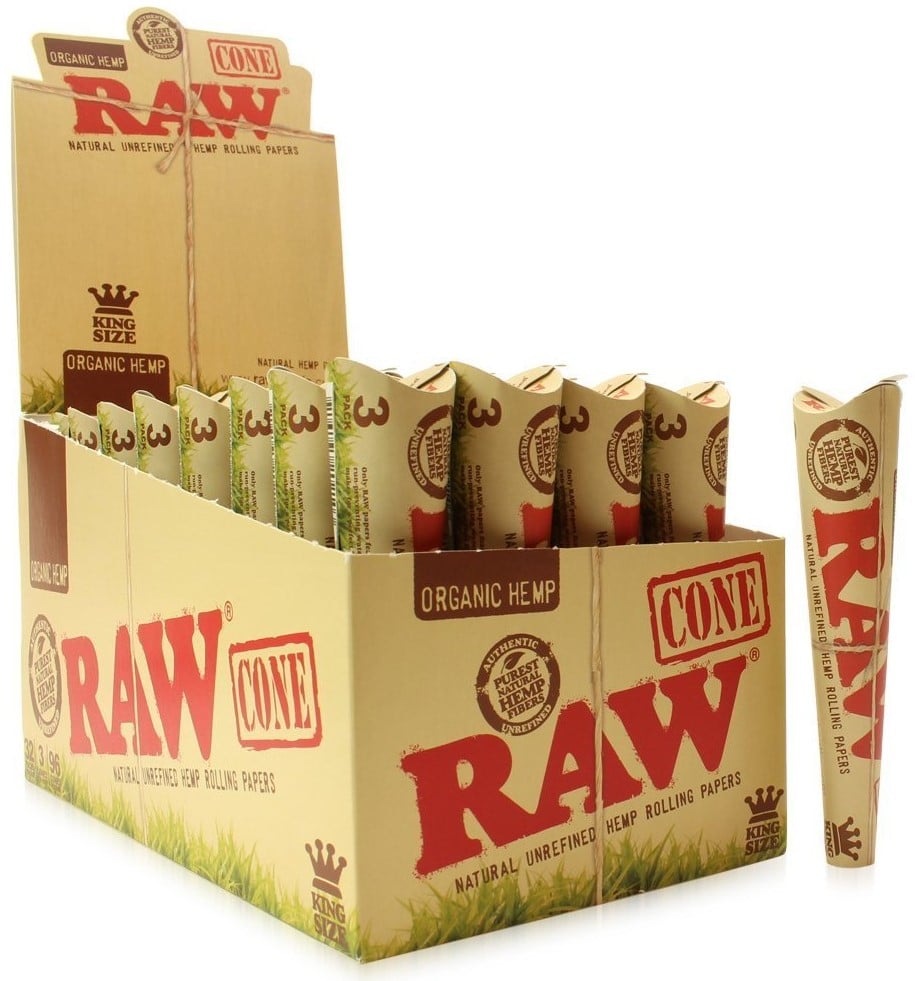 30-436OR-K-RAW-Organic-Hemp-King Cones-3pk-display