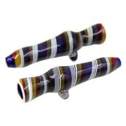 glass pipe with color lining and bead wrap design