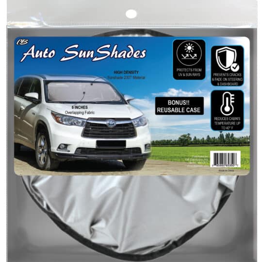 CAR WINDSHIELD SUNSHADES With STORAGE POUCH in package