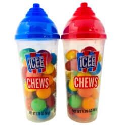 ICEE CHEWS 1.76OZ CANDY CUP showing individual cups with blue or red lid
