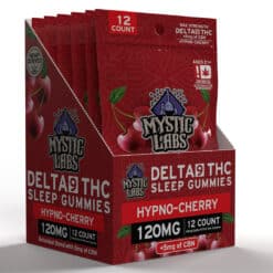 Mystic Labs 120MG DELTA-9 SLEEP CHERRY GUMMIES 12-PACK display side view