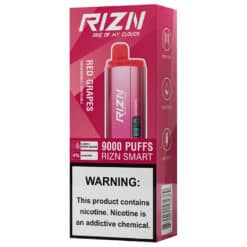 RIZN Smart 9000 Vaping Device individual box of Red Grapes flavor.