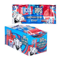 ICEE Dips 3 pack Candy Powder 1.41oz packets come in 3 flavors with a candy stick to dip into the powder.