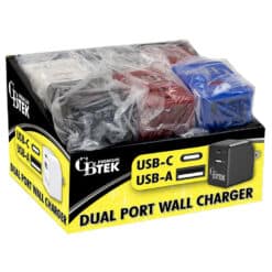 CBTEK Premium Dual Port USB-C & USB-A Wall Charger Display