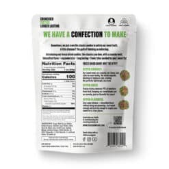 Sweeter Geeks Freeze Dried Candy back of 1.2oz resealable bag with nutrition information.