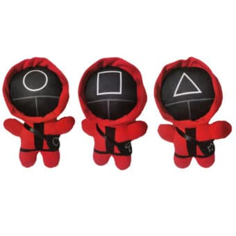 Squid Game 9-inch Plush character Toy with circle, square & triangle shape face masks.