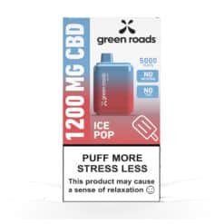 Green Roads Ice Pop 1200MG CBD Vape box front.