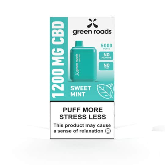 Green Roads Sweet Mint 1200MG CBD Vape box front.