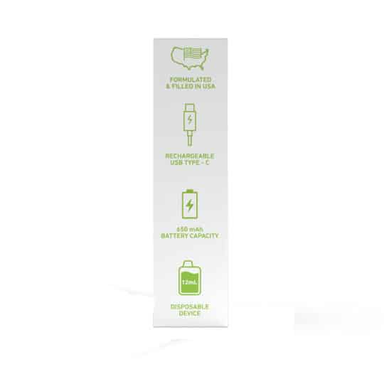 Green Roads Strawberry Watermelon 1200MG CBD Vape box left panel